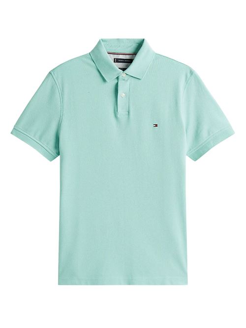Polo uomo verde acqua in cotone Tommy Hilfiger | MW0MW17771C00